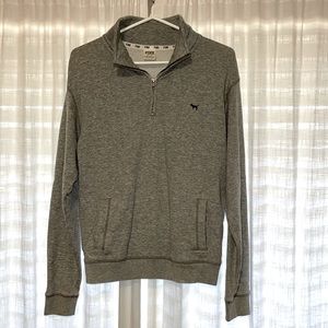 Victoria’s Secret Pink 3/4 Zip Pullover Sweatshirt Gray Size XS